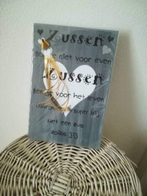 meisje winkelwagen marathon Tekstbord "Zussen" - Special gifts by Zansere